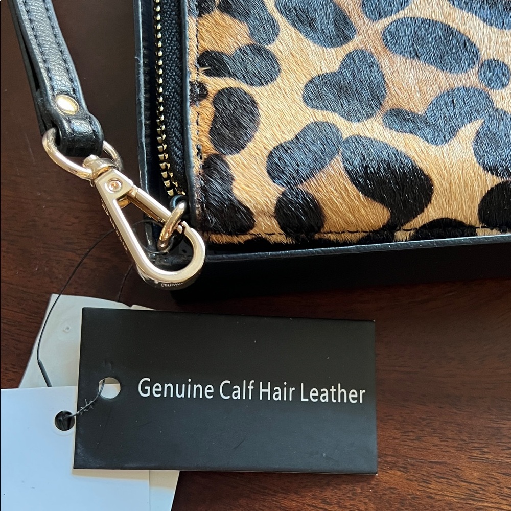 Dune London genuine calf hair Animal Print Zip Wallet - Picture 5 of 5